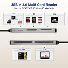 Load image into Gallery viewer, CFast Card Reader, USB-A 3.0 5Gbps, Multi-Card Reader for CFast 2.0, XD, SD, TF, CF Compatible with Lexar, Transcend, Sony, Olympus XD, Fuji Cards Read 5 Cards Simultaneously, CFastCardReader_8181
