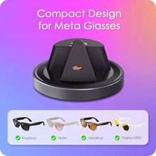 Load image into Gallery viewer, Charging Station for Meta Ray-Ban Glasses - 2,500mAh Portable Wayfarer, Skyler, Headliner Compact Charger, Compatible with Oakley Meta HSTN, LED Indicator (Space Gray - Battery Powered), SpaceGrayBatteryPowered_582
