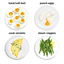 Load image into Gallery viewer, Chefman Electric Egg Cooker Boiler, Rapid Poacher, Food &amp; Vegetable Steamer, Quickly Makes Up To 6, Hard, Medium or Soft Boiled, Poaching/Omelet Tray Included, Ready Signal, BPA-Free, Ivory_117

