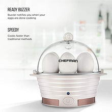 Load image into Gallery viewer, Chefman Electric Egg Cooker Boiler, Rapid Poacher, Food &amp; Vegetable Steamer, Quickly Makes Up To 6, Hard, Medium or Soft Boiled, Poaching/Omelet Tray Included, Ready Signal, BPA-Free, Ivory_118

