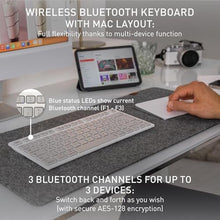 Load image into Gallery viewer, Cherry KW 7100 MINI BT for MAC, Compact Wireless Mac Keyboard with 3 Bluetooth Channels, Multi Device, SX Scissor Switches, incl. Carrying Case, Moonlight White, MoonlightWhite_1659
