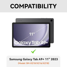 Load image into Gallery viewer, CHESONA Keyboard Case for Samsung Galaxy Tab A9 Plus/A9+ 5G 11 inch (SM-X210/X216/X218), 7-Color Backlit &amp; Detachable Wireless Keyboard, Flip Stand Case &amp; Pencil Holder, Slim Folio PU Cover, Black_1598
