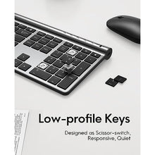 Load image into Gallery viewer, CHESONA Wireless Keyboard and Mouse Combo, Wireless Rechargeable Full Size Mulit-Device (BT 5.0+3.0+2.4G) Keyboard Mouse Combo for Mac OS/iOS/Windows/Android (Silver Black)_62

