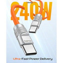 Load image into Gallery viewer, chubbycable USB C to C 240W Silicone Fast Charging Cable, Orange, 8.2FT_901
