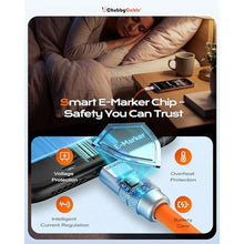 Load image into Gallery viewer, chubbycable USB C to C 240W Silicone Fast Charging Cable, Orange, 8.2FT_903
