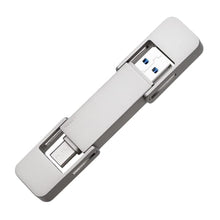 Load image into Gallery viewer, CHUCHENG USB Drive 128GB External SSD,USB 3.2 Gen 2 A+C Dual Port Portable SSD,Up to 550MB/s for Data Storage, External Solid State Hard Drive for iPhone 15/16 /Android/PC/Mac/Laptop, silvery_1
