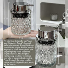 Load image into Gallery viewer, CICUFY Foaming Hand Soap Dispenser, Glass Foam Soap Dispenser or Lotion Dispenser for Kitchen &amp; Bathroom Refillable Clear Glass Liquid soap Dispenser with Large Silver Pump-1 Pack, ClearPcs_542
