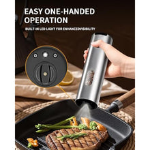 Load image into Gallery viewer, CIRCLE JOY Electric Salt and Pepper Grinder Set, Stainless Steel Rechargeable Pepper Mill Set with Charging Base, 110ML Top-Fill, Adjustable Coarseness, LED Light, One-Hand Operation, Gift Idea, Silver_1780
