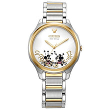 Load image into Gallery viewer, Citizen Eco-Drive Ladies' Disney Mickey and Minnie Mouse Two Tone Gold Stainless Steel, 3-Hand, 35mm (Model: EM0754-59W), Twotone_1
