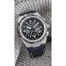 Load image into Gallery viewer, Citizen Men's Eco-Drive Promaster Skyhawk A-T Watch, Black Dial, Black Leather Strap, Atomic Timekeeping (Model: JY8149-05E), BlackLeatherStrapBlackDial_7155
