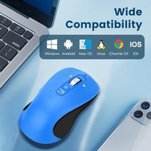 Load image into Gallery viewer, CITLLA Wireless Bluetooth Mouse (USB + BT1 + BT2), Full Size, 4-Way Scrolling, Multi-Device Silent Mouse for Computer, Laptop, iPad, MacBook (Blue)_5785
