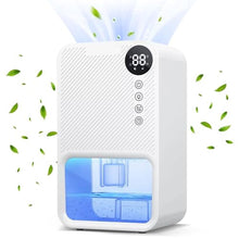 Load image into Gallery viewer, cjc Dehumidifiers for bedroom 40 OZ Water Tank with Digital display Auto-Off, Portable Small Dehumidifier for Room,Bathroom,RV,Basement, Closet 500 sq.ft,7 Colors LED Light (White)_1
