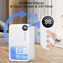 Load image into Gallery viewer, cjc Dehumidifiers for bedroom 40 OZ Water Tank with Digital display Auto-Off, Portable Small Dehumidifier for Room,Bathroom,RV,Basement, Closet 500 sq.ft,7 Colors LED Light (White)_1776
