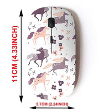 Load image into Gallery viewer, CJCBROES 2.4G Wireless Mouse with Cute Pattern Design for All Laptops and Desktops with Nano Receiver - Beautiful Horses Flowers Print Card_1129

