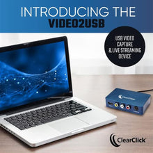 Load image into Gallery viewer, ClearClick Video to USB 1080P Audio Video Capture &amp; Live Streaming Device - Input HDMI, AV, RCA, S-Video, VCR, VHS, Camcorder, Video8, Hi8, DVD, Gaming Systems - USB-C Plug &amp; Play, Blue_3759
