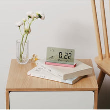 Load image into Gallery viewer, ClocTeck Alarm Clock for Bedroom, 3 Lould Alarms, Transparent LCD Display with Indoor Temperature and Humidness, Endurance Over 40 Days, Future Digital Clock for Gifts, Pink_5053

