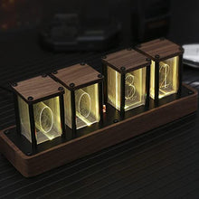 Load image into Gallery viewer, ClocTeck Nixie Tube Clock Walnut Digital Clock, Support Wi-Fi Time SYNC, Alarm &amp; Timer, 12/24H Display, A Retro Gift for Friends, Brown_1
