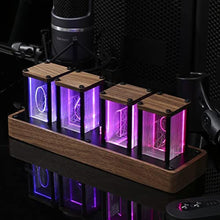 Load image into Gallery viewer, ClocTeck Nixie Tube Clock Walnut Digital Clock, Support Wi-Fi Time SYNC, Alarm &amp; Timer, 12/24H Display, A Retro Gift for Friends, Brown_5057
