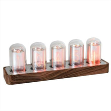Load image into Gallery viewer, ClocTeck Nixie Tube Clock with Wi-Fi SYNC, Alarm &amp; Timer, 12/24H Display, No Assembly Required - A Retro Gift for Friends (Wood Grain), Tubes_1

