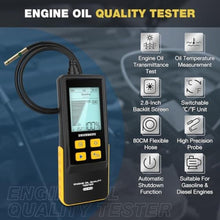 Load image into Gallery viewer, CMTOOL Engine Oil Tester, Gasoline Diesel Engine Oil Quality Analyzer, High-Precision Checker, 800mm Flexible Probe Built-in Identifier Audio Alerts Backlit Display_7458
