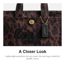 Load image into Gallery viewer, COACH Leopard Cargo Tote 26, BDarkLeopard_3046
