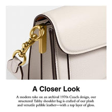 Load image into Gallery viewer, COACH Polished Pebble Leather Tabby Shoulder Bag 26, Chalk, One Size_5
