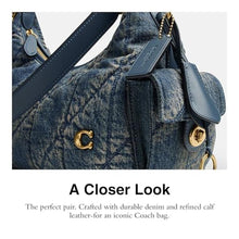 Load image into Gallery viewer, COACH Soft Quilted Loved Denim Pocket Juliet Bag 30_35
