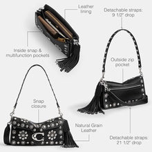Load image into Gallery viewer, Coach Western Rivets Natural Grain Leather Tabby Shoulder Bag 26_13
