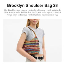 Load image into Gallery viewer, COACH Women's Large Weave Straw Brooklyn Shoulder Bag 28, B4/Multi, One Size_7
