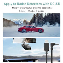 Load image into Gallery viewer, Cobra Radar Detector Power Cable - USB to DC3.5 Plug, Replacement for Cobra RAD 380/480i, Uniden DFR1/DFR3, Whistler, Radenso Pro M &amp; More, Black_6437
