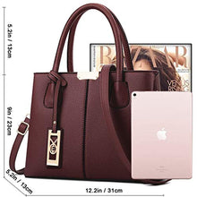 Load image into Gallery viewer, COCIFER Purses and Handbags for Women Shoulder Tote Bags Satchel Top Handle Bag, EBurgundy_2350
