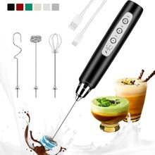 Load image into Gallery viewer, Colarlemo Milk Frother Handheld Rechargeable, Frother Wand Drink Mixer Electric Whisk for Coffee, Detachable With 3 Stainless Whisks, Hand Mixer for Lattes, Cappuccino, Matcha, Egg, No Stand,Black_1
