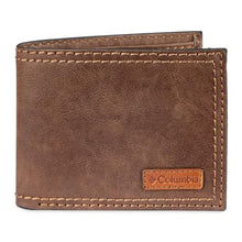 Load image into Gallery viewer, Columbia mens RFID Slim Bifold Wallet With ID Window Dark Tan, DarkTan_1
