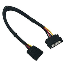 Load image into Gallery viewer, COMeap (2-Pack) COMeap 15 Pin SATA Power Extension Cable Male to Female Braided Sleeved Adapter 12-inch(30CM), ShortType_1
