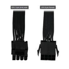 Load image into Gallery viewer, COMeap (2-Pack CPU 8 Pin Extension CableCPU 8-Pin Female to 8 (4+4) Pin Male EPS 12V Extension for Motherboard (Not PCIe VGA) 13-inch(34cm), Black_4820
