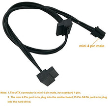 Load image into Gallery viewer, COMeap (2-Pack) SATA Power Cable for Lenovo Motherboard, ATX Mini 4 Pin to 2X Right-Angle SATA Hard Drive HDD Adapter 17.7-inch(45cm), toXRightangle_4656
