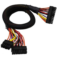 Load image into Gallery viewer, COMeap 24 Pin ATX Cable for Corsair SFX RMX RMi SF HX Series PSUs, 18 Pin + 10 Pin to 24 Pin ATX PSU Power Adapter Sleeved 24.8-inch(63cm), Black_1
