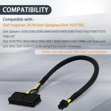 Load image into Gallery viewer, COMeap 24 Pin to 6 Pin ATX PSU Power Adapter Cable for Dell Motherboard with 6 Pin Port 13.3-inch(34cm), Black_4832

