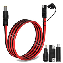Load image into Gallery viewer, COMeap 6FT 1.8M SAE to DC8mm Male Adapter for Jackery Solar Panel, with Polarity Reverse Adapter DC7909 to DC5525/DC8020 Converter for Explorer/GZ Portable Power Station Solar Generator 14AWG, Black_1
