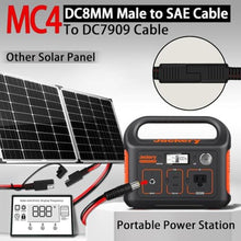 Load image into Gallery viewer, COMeap 6FT 1.8M SAE to DC8mm Male Adapter for Jackery Solar Panel, with Polarity Reverse Adapter DC7909 to DC5525/DC8020 Converter for Explorer/GZ Portable Power Station Solar Generator 14AWG, Black_4799

