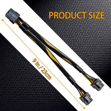 Load image into Gallery viewer, COMeap 8 Pin PCIe Splitter Cable, GPU VGA PCIe Female to Dual 8 Pin (6+2) Male PCI Express Power Adapter Braided Extension 9 inches (23cm), Sleevedxpcs_4707
