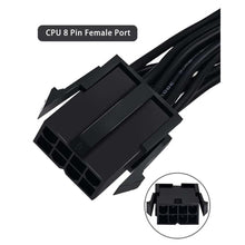 Load image into Gallery viewer, COMeap 8 Pin to 4 Pin CPU Power Adapter, CPU 8 Pin ATX 4 Pin Male Converter Extension Cable for Motherboard 9.5-inch(24cm), Black_4801
