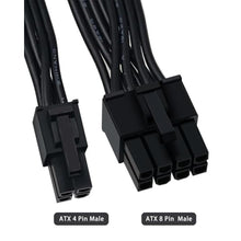 Load image into Gallery viewer, COMeap 8 Pin to 4 Pin CPU Power Adapter, CPU 8 Pin ATX 4 Pin Male Converter Extension Cable for Motherboard 9.5-inch(24cm), Black_4802
