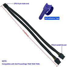 Load image into Gallery viewer, COMeap CPU 8 Pin Male to Dual 8 Pin(6+2) Male PCIe Power Adapter Cable for Dell PowerEdge T730 T620 T630 T640 T430 T440 and NVIDIA Tesla GPU 21-inch(53cm)_4506
