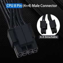 Load image into Gallery viewer, COMeap CPU Cable for Corsair PSUs, CPU 8 Pin Male to CPU 8 Pin (4+4 Detachable) Male EPS-12V Motherboard Power Adapter for Thermaltake ARESGAME Power Supply 25-inch(63cm), Black_4849
