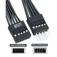 Load image into Gallery viewer, COMeap Front Panel Connector for Motherboard Am4 Am5 AMD X670e Z790, Motherboard Extension Cable with Front Panel Plug POWE LED+/-, HDD LED, Power SW, Reset SW,HD Audio, Front USB Extension (21in), Black_4981
