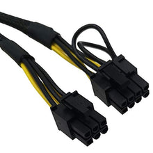 Load image into Gallery viewer, COMeap GPU Power Cable for Dell Precision 5820 7820, 10 Pin to 8 Pin(6+2) 6 Pin PCIe GPU Power Adapter Sleeved 21-inch (53cm), Black_4540
