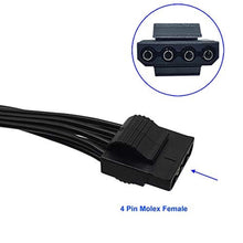 Load image into Gallery viewer, COMeap Molex Power Cable for Cooler Master PSUs, 5 Pin to 3X 4 Pin Molex Hard Drive HDD Power Adapter Splitter for BTC Mining Riser Card 20-in(50cm), MolexPort_4661
