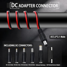 Load image into Gallery viewer, COMeap SAE to DC Adapter for Jackery Solar Panel, 3FT SAE Plug to DC5521 Male Connector Cable with DC 8/6.5/5.5/4.0/3.5(mm) for Solar Generator 14AWG, Black_4534
