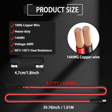 Load image into Gallery viewer, COMeap SAE to DC Adapter for Jackery Solar Panel, 3FT SAE Plug to DC5521 Male Connector Cable with DC 8/6.5/5.5/4.0/3.5(mm) for Solar Generator 14AWG, Black_4537
